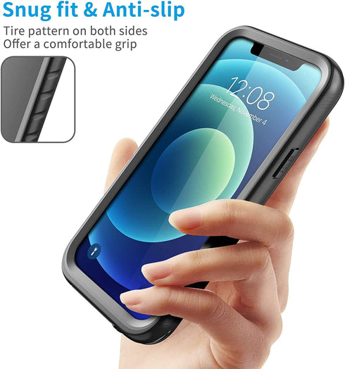 SPORTLINK Waterproof Case for iPhone 12 Pro Max, Full Body Shockproof Dustproof Rugged Case