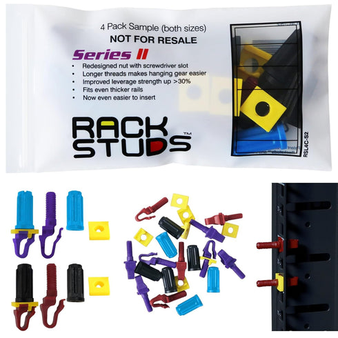 4C Rack Mount Solution II, Rack Screws for 19" Server Rack Rails, Perfect Cage Nut Replacement