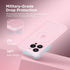 CAPRARO Pastel Pink Magnetic Case for iPhone 14 Pro, Shockproof Slim Thin Cover with Full Camera Protection