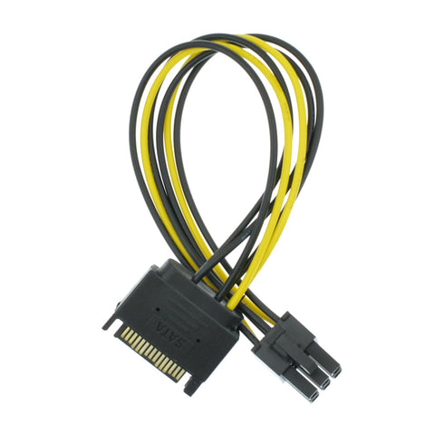 SATA 15 Pin to 6 Pin Video Card GPU Power Supply Cable, 8.6inch 22cm (1 Pack)