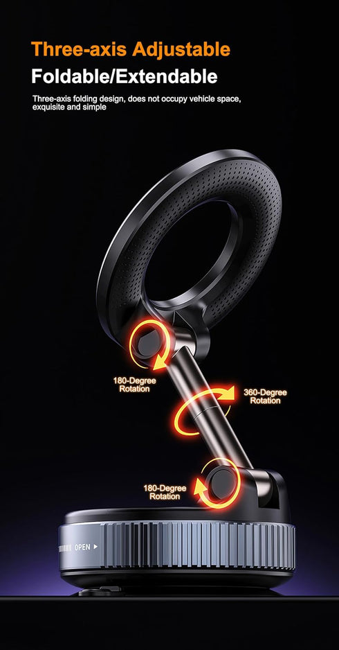 Generic 2026 360 Design Powerful Magnetic Car Phone Holder Rotating Silicone Vacuum Suction Mount for Dashboard