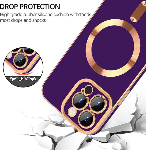 iPhone 13 Pro Max Case, Compatible with MagSafe, Magnetic Slim Thin Lanyard Wrist Strap, Shockproof Cover, Midnight