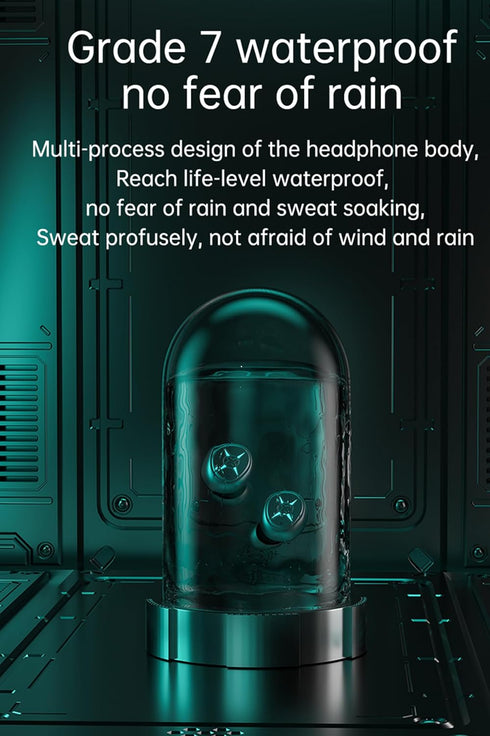 True Wireless Earbuds Model 45, 2024 Bluetooth 5.3 Waterproof Earbuds with Touch Control, Built-in Mic, IP7 Display