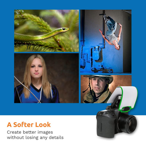 LumiQuest Soft Screen Flash Diffuser & Light Softener, Universal Design for Digital SLR Cameras, Neon Green