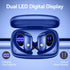 80H bmani Ear Buds Wireless Earbuds Bluetooth Headphones with Playtime LED Display Case, Over-Ear Hook with Mic, Stereo