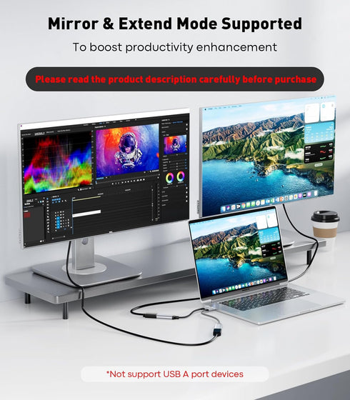 UANTIN (4K@60Hz) 3.1 3/4/5 15/16 S24, USB C to HDMI Adapter High-Speed USB Type-C to HDMI Cable Adapter [Thunderbolt