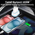 105W USB Car Charger 3-Port for Family Travel, PD 45W & QC3.0 30W Super Fast Charging for Multiple Devices
