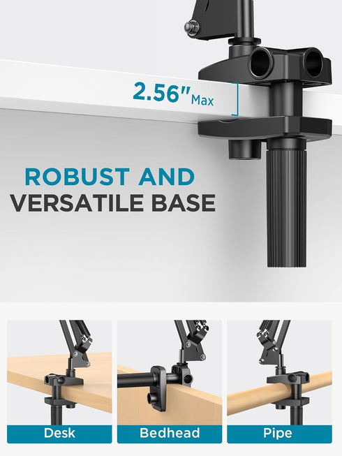 InnoGear Adjustable Tablet Stand, Phone Holder Mount for Desk Bed with 2 Clamps and Swivel Ball Head