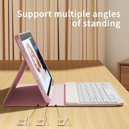 kenke Keyboard Case for iPad 10th Generation 10.9 Inch (2022), Smart Folio Cover with Detachable Wireless Keyboard,