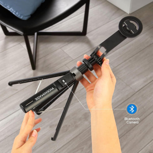 PIOENIMAGE 53" Magnetic Selfie Stick Phone Tripod for iPhone, Travel Tripod for iPhone, Extendable Magnetic Cell Phone