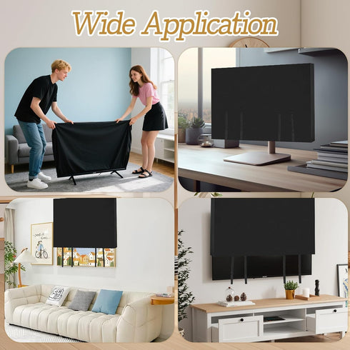 CebraBounze 70 75, TV Cover Moving Box to Dust and Scratch Resistant Felt TV Screen Cover with Bottom Straps for LED