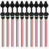 Type-C Female Chassis 2 Pin Wire Waterproof Jack Connectors 3A USB C Pigtail Cable Extension Socket Plug (10Pcs)