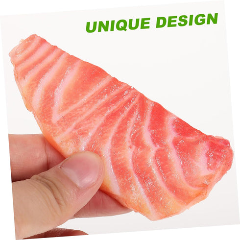 KESYOO Lifelike Salmon Slice Model Realistic Simulation Fish Decoration for Photography Props Early Education Food