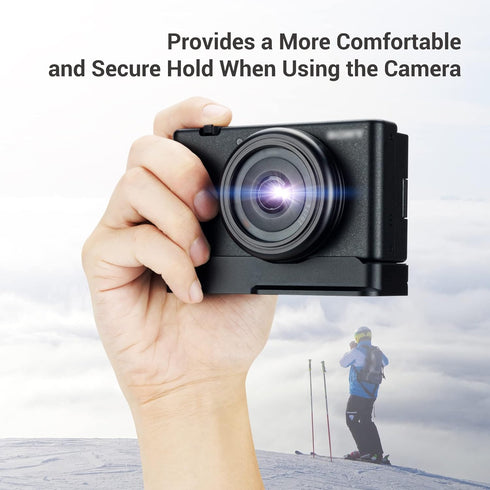 ZV-1F ZV1F Camera Metal Grip Extension Bracket with Mic Cold Shoe Mount for Sony ZV-1F ZV-1II (Not for ZV-1),Must-Have Accessory for Vlog YouTube Vertical Video Shooting, Arca Swiss Quick Release Base