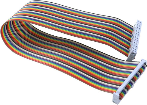 Antrader 1ft 40 Pin F/F Connector USB ASP ISP JTAG AVR Wire IDC Flat Rainbow Ribbon Data Cable, 2 Pieces