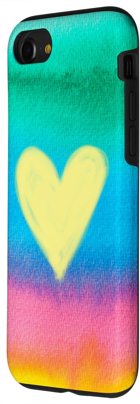 Sorbet Stripe Rainbow GGK (2020) 7 8 Pastel Watercolor Rainbow Stripes Yellow Heart Sorbet Dream Case for iPhone SE / /
