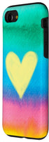 Sorbet Stripe Rainbow GGK (2020) 7 8 Pastel Watercolor Rainbow Stripes Yellow Heart Sorbet Dream Case for iPhone SE / /