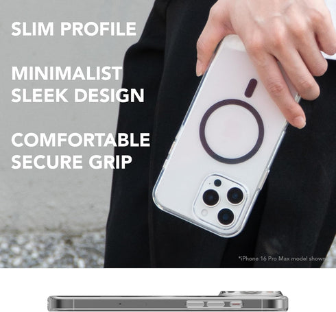 SleekStrip 16 UltraClear Magnetic Case for iPhone Military Grade Drop Protection Anti Yellow for MagSafe Best