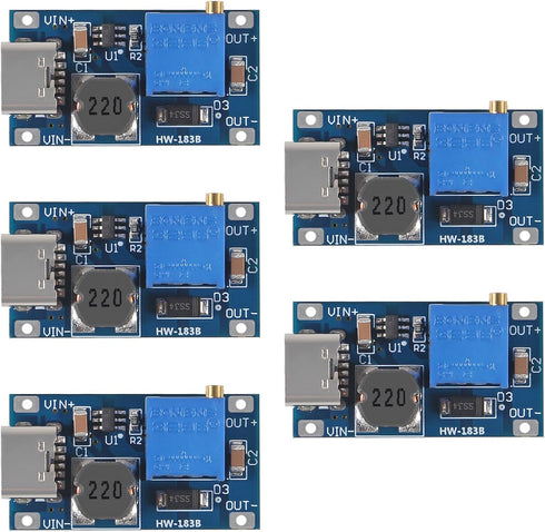 AITRIP 5pcs Type-C MT3608 DC-DC Adjustable Boost Module 2A DC DC Boost Step