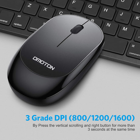OMOTON Bluetooth Keyboard and Mouse Combo, Wireless for iPad Pro 13, 11 (2024)/12.9, iPad 10th/9th/8th/7th Gen, Black