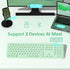 UBOTIE Wireless Green Keyboard, Bluetooth 2.4GHz Dual Mode Connection, Slim Quiet Round Keycaps, Full Size for PC MAC