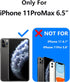 3 in 1 iPhone 11 Pro Max Case, Anti-Yellowing Military-Grade Protection with 2 pcs Screen Protector, Black