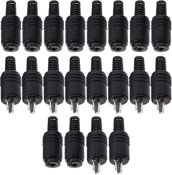eMagTech 20PCS 2 Pin DIN Speaker Plug with Screw Terminals for HiFi Loudspeaker Devices, 10 Male & 10 Female