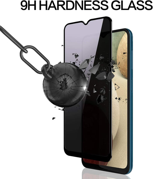 YWXTW Privacy Screen Protector for Samsung Galaxy A12/A13/A32 5G, Anti Spy Tempered Glass Protector, 2-Pack (Black)
