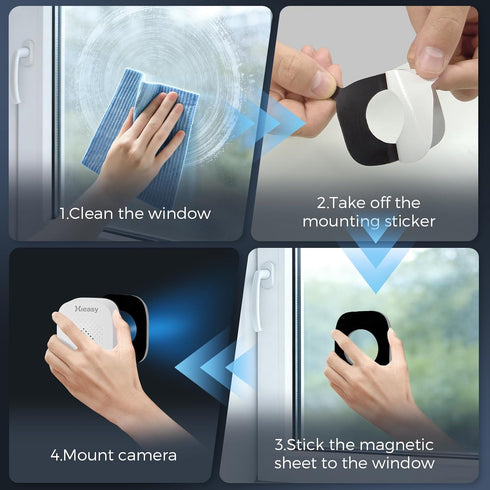 abetap 5MP 3K 2.4GHz/5GHz 24/7 Window Camera, Indoor Camera for Outdoor Monitoring Through Glass, WiFi, Full Night