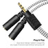 DUKABEL Headphone Stereo Splitter Cable, 3.5mm Dual Headphone Jack Connector for Headphones, Earphones, Speakers (Zebra