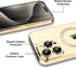 iPhone 15 Pro Case MagSafe - Transparent Electroplated Magnetic Case with Screen Protector & Camera Cover (Gold)