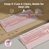 SABLUTE 2-Stage 2.4GHz Wireless Keyboard and Mouse Combo, Magnetic Soft-Touch Wrist Rest, Round Keycaps, Full-Size