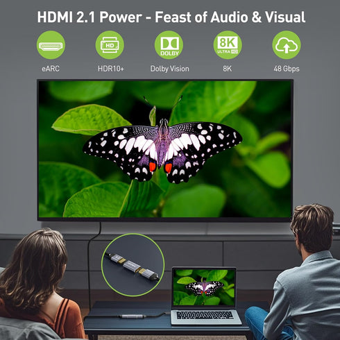 LEENUE 8K 1 Pack 2.1 8K@60Hz 4K@120Hz HDMI Coupler Female to Female Connector, HDMI Aluminum Adapter, Supports /
