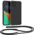 kwmobile Clear TPU Crossbody Case for Apple iPhone 11 with Lanyard Cord Strap (Transparent/Black)