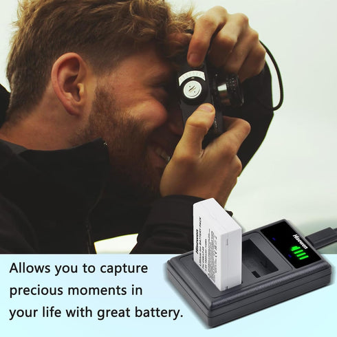 Hisewen LP-E8 2-Pack T2i, T3i, T4i, T5i, 550D, 600D, 650D, 700D, X4, X5, X6 Battery and Dual USB Charger Compatible