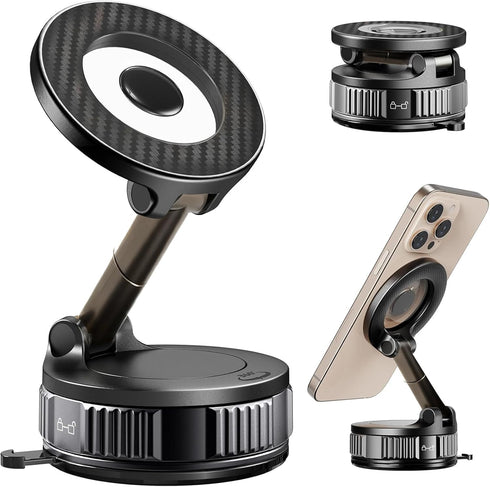 RainChic Magnetic Car Phone Holder, Vacuum Suction Mount for Dashboard & Windshield, 360