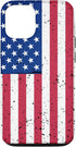 Vintage American Flag Phone Case for iPhone 12/12 Pro - Red, White, and Blue US Flag Design