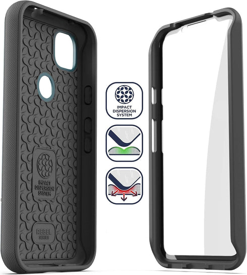ENCASED Pixel 4a Case with Screen Protector (Rebel Shield) - Rugged Full Body Protective Cover for Google Pixel 4a -