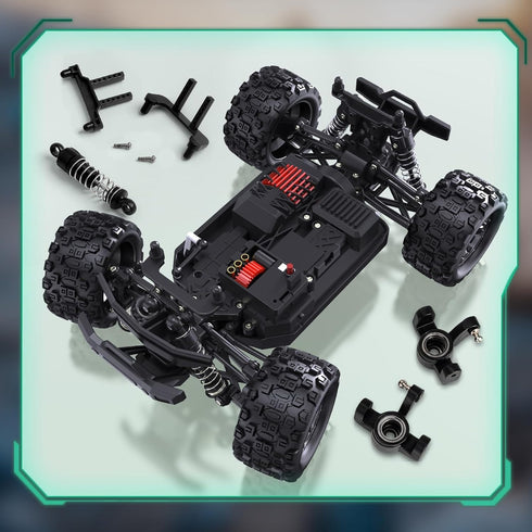 1:18 1/18 Scale RC Car RC Truck Accessories with Shock Absorber, Front and Back Body Pillars Axle, Steering for Front
