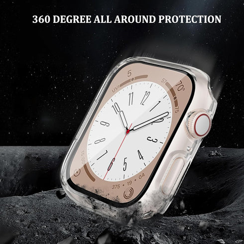 2 Pack Waterproof Case for Apple Watch 40mm, Compatible with SE (2nd Gen) Series 6 5 4, Tempered Glass Screen Protector