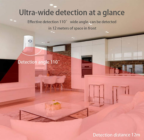 Wireless Smart Motion Sensor, PIR Motion Detector Alert for Home Security, TUYA App Control, No Hub Required