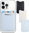 Phone Wallet Stick on, 3 Pack Card Holder for Phone Case, Leather Credit Card Sticky Wallet (Baby Blue, White, Black)