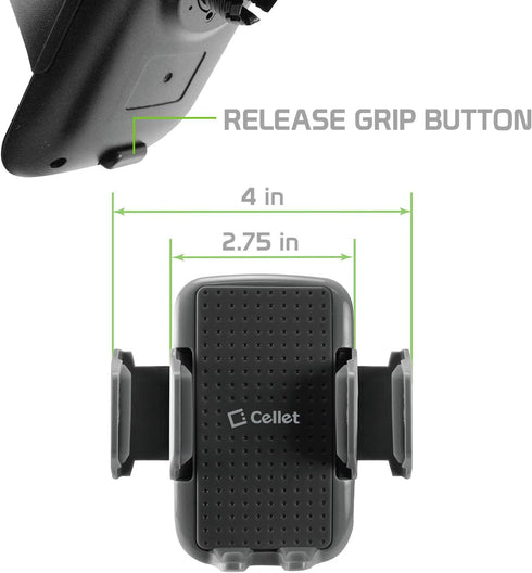 Cellet Adjustable Car Dashboard Smartphone Clip In Mount Compatible for iPhone 13 Pro 12 Pro Max Mini SE Galaxy S21