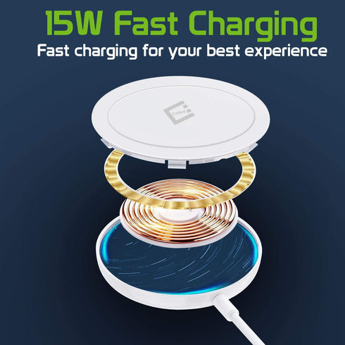 Wireless iPhone Charger, QI Fast Charge Compatible for Apple iPhones, Samsung Galaxy, Google Pixel, Moto Phones