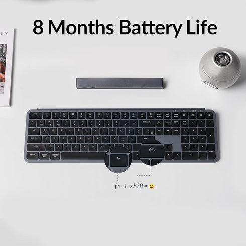 Keychron B6 Pro Ultra-Thin Wireless Keyboard, Full-Size QMK with Numeric Keypad, Compatible with Mac Windows Linux