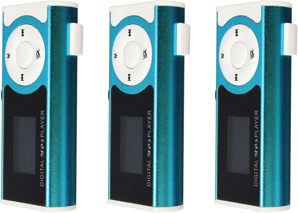 Viodmss 3X Mini USB Clip Player MP3 Player LCD Screen 16GB Mini SD