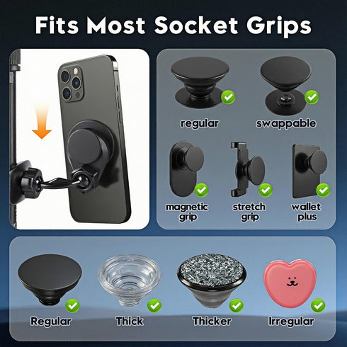 TDTOK Magnetic Gym Phone Holder for Popsocket, Strong Base Magnets Phone Holder Compatible for Popsocket, Support Gym