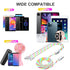 LED Light Up iPhone Flowing Multi Charging Cable, 3-in-1 MFi Certified Lightning Cable with USB-C & Micro USB, 4FT