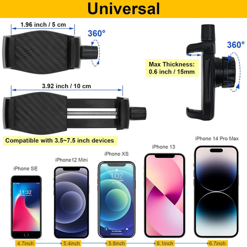 Truck Phone Stand with 10" Length Arm for 3.5~7.5" Smartphones, Multi-Angle Adjustable Aluminum Alloy Mount