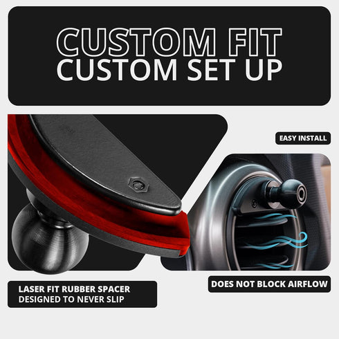 Tackform Vent Phone Mount - Compatible with 2018-2023 Jeep JL, Gladiator, 4XE | Universal Magnetic Holder, Short Reach